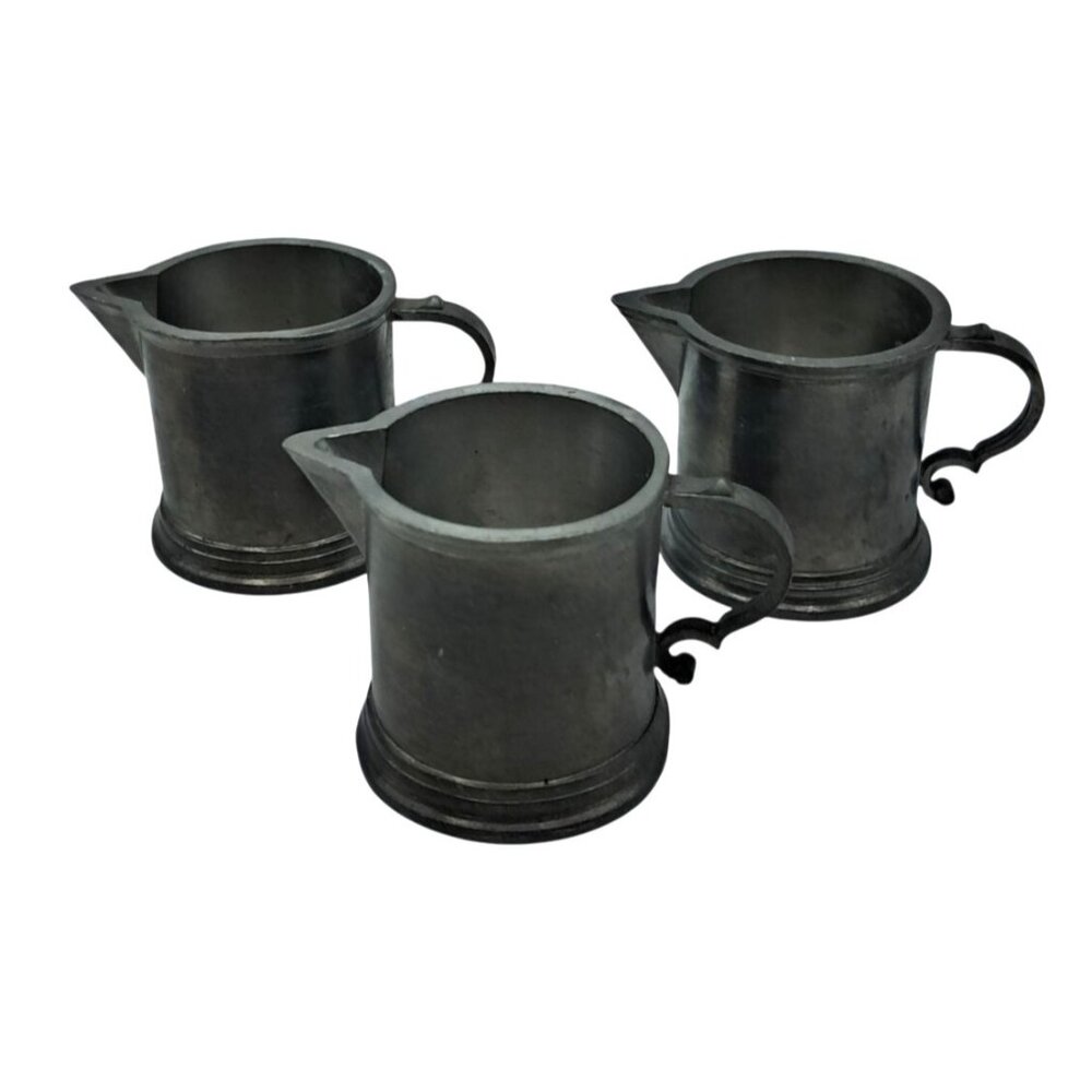 Guetezeichen Zinngerat RAL Pewter Mini Pitcher Set Unisex Small Gray Vintage